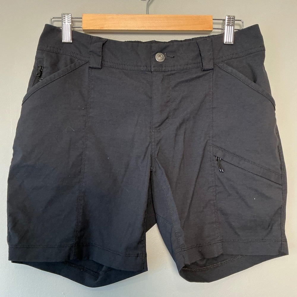 Duluth Women's Dry on the Fly 7" Cargo Shorts 6 Black Mid Rise Hiking Outdoor